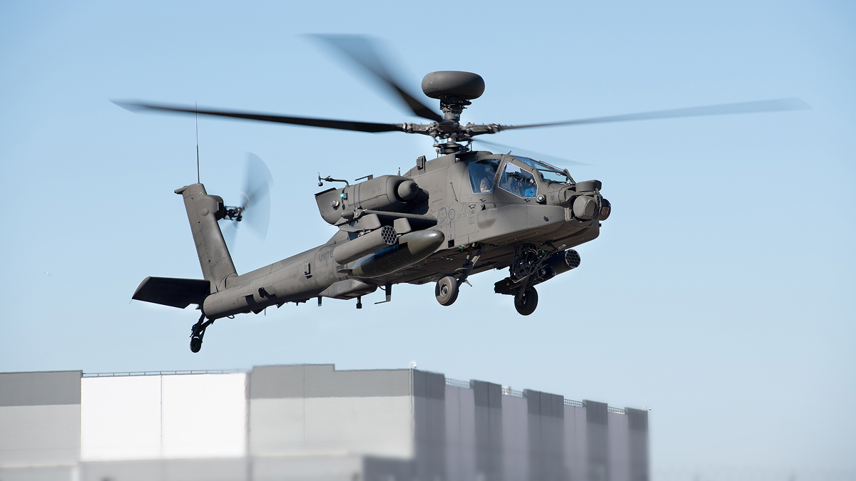 The AH-64E Apache Version 6.5 makes its first flight at Boeing’s Mesa, Arizona, site in 2023. 