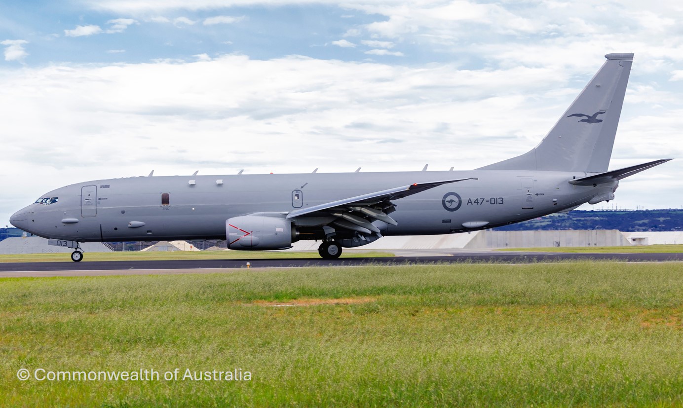 13th RAAF P-8A aircraft arriving at RAAF Edinburgh