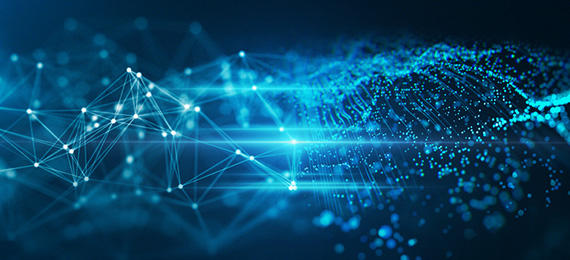 Conceptual image of blue data fields